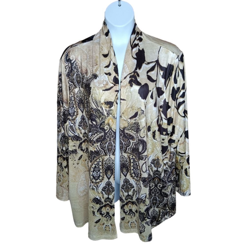 Serengeti Paisley Print Duster Cardigan 4X